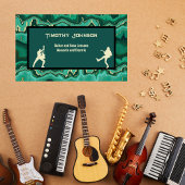 Green Groovy Swirl gitaar muzikant en lessen Visitekaartje