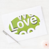 Green Grub Club: We Heart Food Design Ovale Sticker (Envelop)