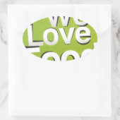 Green Grub Club: We Heart Food Design Ovale Sticker (Tas)