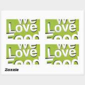 Green Grub Club: We Heart Food Design Rechthoekige Sticker (Vel)