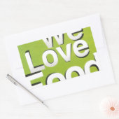 Green Grub Club: We Heart Food Design Rechthoekige Sticker (Envelop)
