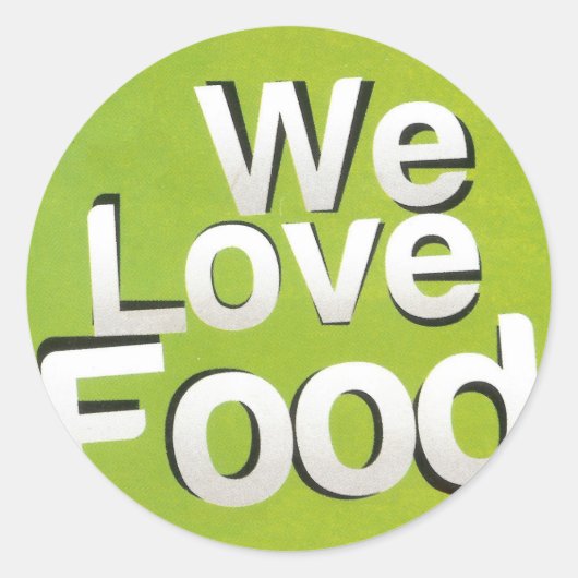 Green Grub Club: We Heart Food Design Ronde Sticker (Voorkant)