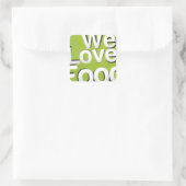 Green Grub Club: We Heart Food Design Vierkante Sticker (Tas)