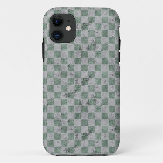 Green Grunge-schaakbord Case-Mate iPhone Case (Achterkant)