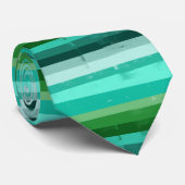 Green Grunge Striped Stropdas (Opgerold)