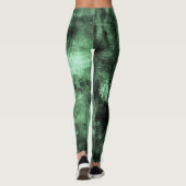 Green Grunge Textured Spandex Leggings (Achterkant)