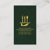 Green Grunge Tuxedo Gold Serving Bord Visitekaartje (Achterkant)