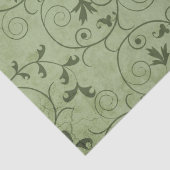 Green Grungy Floral Tissuepapier (Detail)