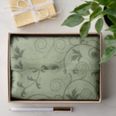 Green Grungy Floral Tissuepapier (Geschenk)