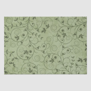 Green Grungy Floral Tissuepapier