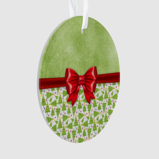 Green Grungy kerstboomversiering Ornament (voorkant)