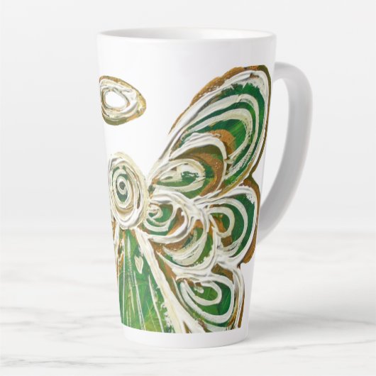 Green Guardian Angel Art Custom Latte Mok Cup (Rechterhoek)