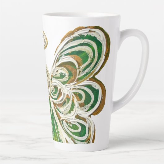 Green Guardian Angel Art Custom Latte Mok Cup (Rechts)