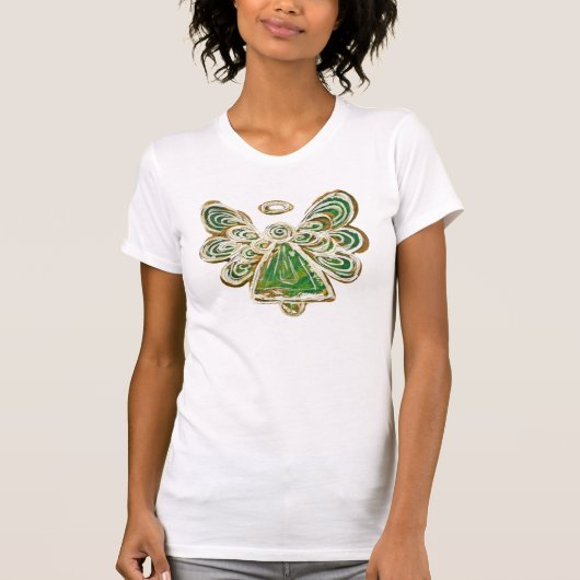 Green Guardian Angel Art Custom T-shirt (Voorkant)