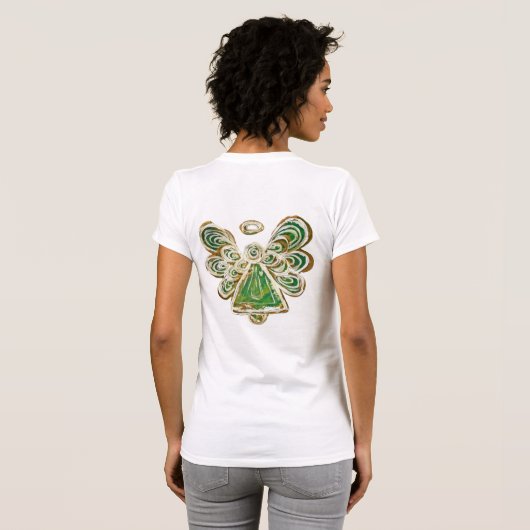Green Guardian Angel Art Custom T-shirt (Achterkant volledig)