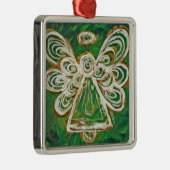Green Guardian Angel Art Holiday Ornament (Rechts)