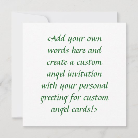 Green Guardian Angel Custom Invite of Invitation Kaart (Achterkant)