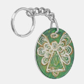 Green Guardian Angel Custom Sleutelhanger (Voorkant Links)