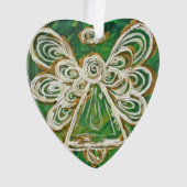 Green Guardian Angel Gift Holiday Ornament (voorkant)