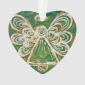 Green Guardian Angel Gift Holiday Ornament (achterkant)