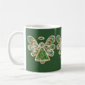 Green Guardian Angel Holiday Art Coffee Mok Cup (Links)