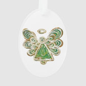 Green Guardian Angel Holiday Hanger Ornament (achterkant)