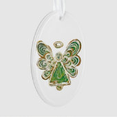 Green Guardian Angel Holiday Hanger Ornament (voorkant)