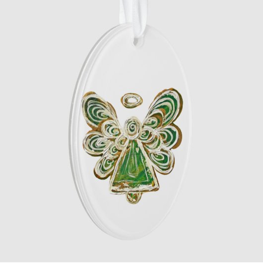 Green Guardian Angel Holiday Hanger Ornament (voorkant)