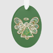 Green Guardian Engel Kersthanger Ornament (achterkant)