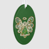 Green Guardian Engel Kersthanger Ornament (voorkant)