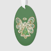 Green Guardian Engel Kersthanger Ornament (voorkant)