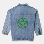 Green Guardian: Het Malachiet pentagram Denim Jacket (Achterkant)