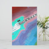 Green Guitar Briefpapier (Staand voorkant)