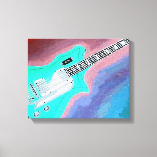Green Guitar Canvas Print (Voorkant)