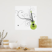 Green Guitar Envy Poster (Keuken)