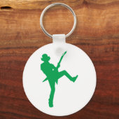 Green Guitar Player Silhouette Sleutelhanger (Voorkant)