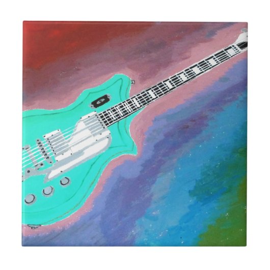 Green Guitar Tegeltje (Voorkant)