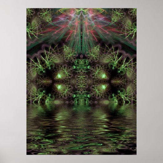 Green Gully Fractal Art Poster (Voorkant)
