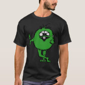 Green Guy Flips Bird - 70S Retro  T-shirt (Voorkant)