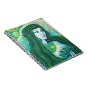 Green Hair Mermaid Underwater Fantasy Surreal Art Notitieboek (Rechterzijde)