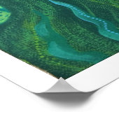 Green Hair Mermaid Underwater Fantasy Surreal Art Poster (Hoek)