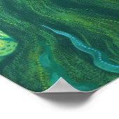 Green Hair Mermaid Underwater Fantasy Surreal Art Poster (Hoek)