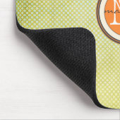 Green Halftone Oranje Monogram Muismat (Hoek)