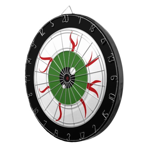 Green Halloween Eyeball Dartbord (Voorkant Rechts)