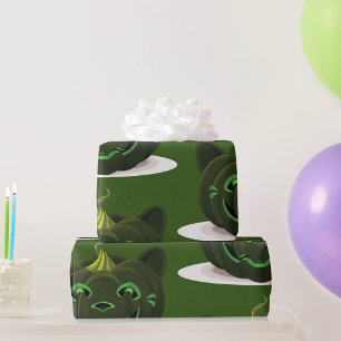 Green Halloween Pumpkin Cadeaupapier