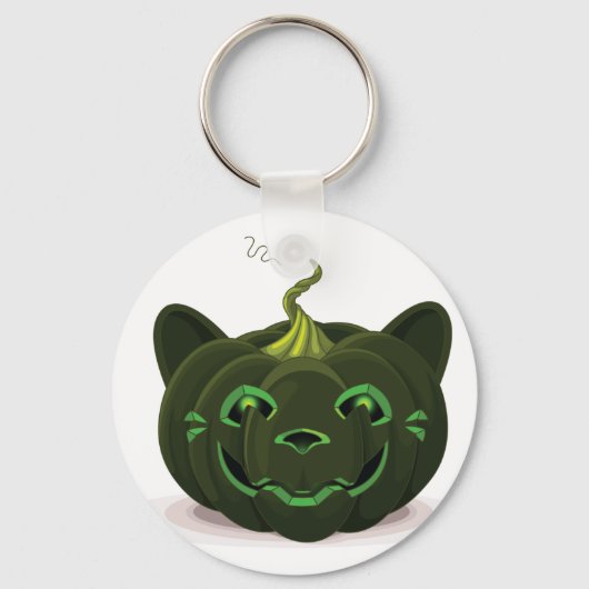 Green Halloween Pumpkin Sleutelhanger (Voorkant)