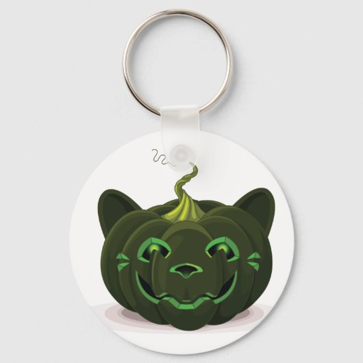 Green Halloween Pumpkin Sleutelhanger (Achterkant)