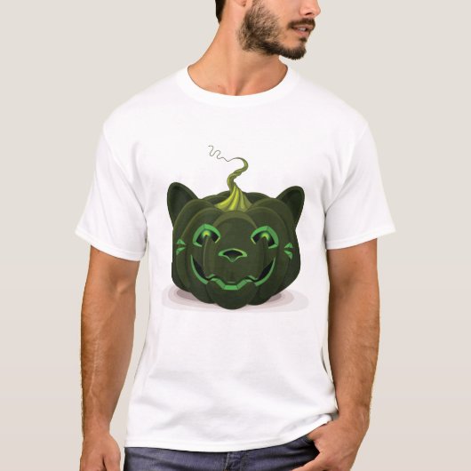 Green Halloween Pumpkin T-shirt (Voorkant)