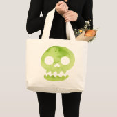 Green Halloween Skull Grote Tote Bag (Voorkant (product))