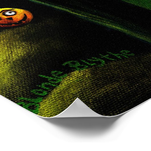 Green Halloween Witch Poster (Hoek)